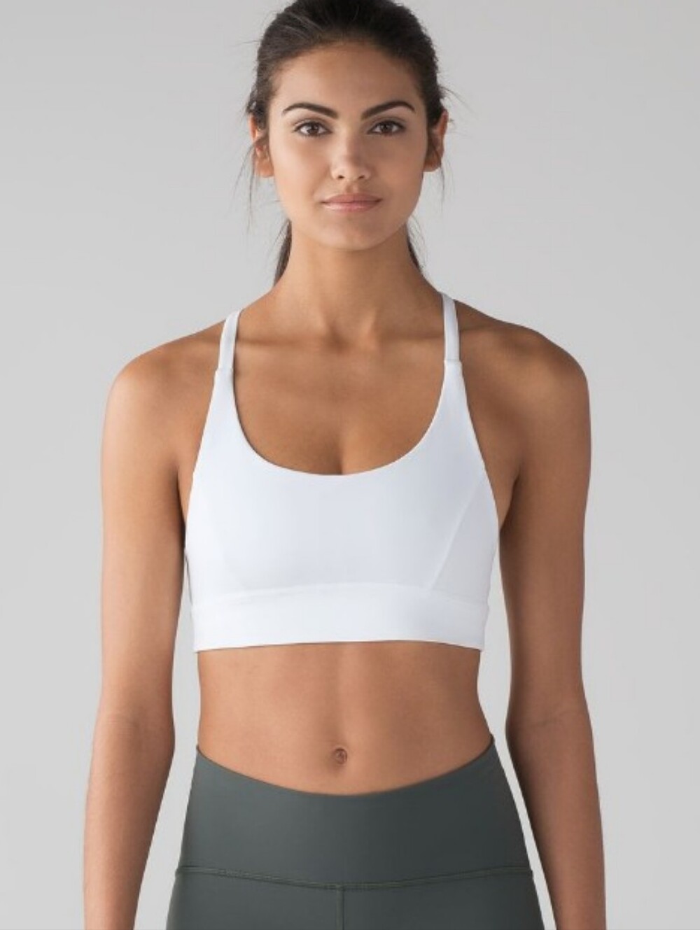 Lululemon Train Times Bra White Size 4 Racerback Mesh